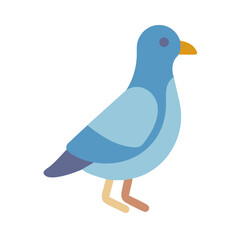 Stylized pigeon illustration on black background, avian graphic design