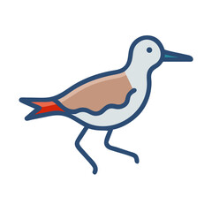 Flat vector illustration of a bird against black background