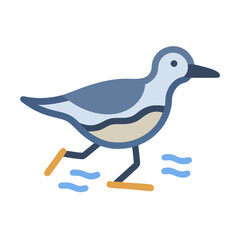 Simple icon of wading bird in the water graphic