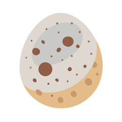 Fototapeta premium Cartoon egg shape with neutral colors and spotted design