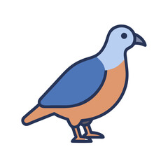 Stylized bird icon illustration in flat design style