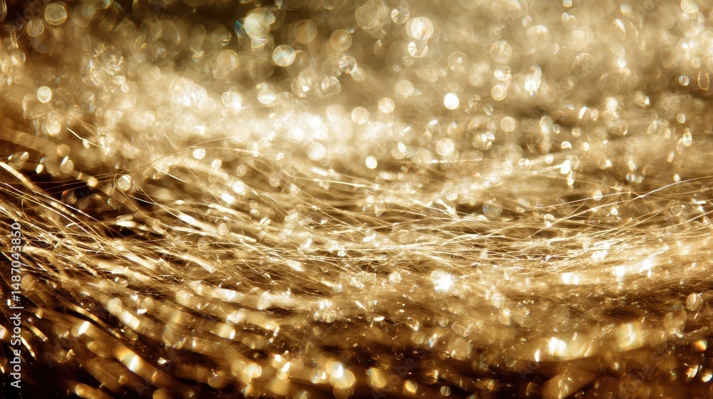 Poster sparkling golden texture with shimmering light reflections for backgrounds and design projects in a 