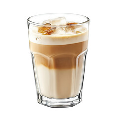 Iced Coffee With Milk And Ice In A Glass