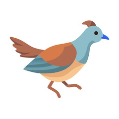 Stylized bird illustration with blue and brown colorscheme