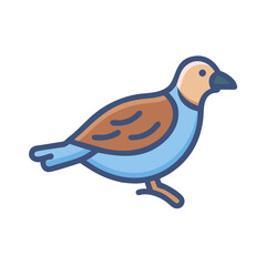 Stylized vector illustration of a sparrow on black background