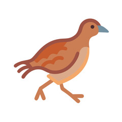 Cute simple brown bird illustration on black background graphic
