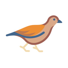 Flat design bird illustration on plain black background