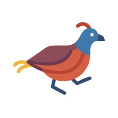 Flat design vector quail illustration on a black background