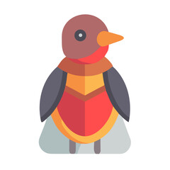 Cute cartoon bird illustration on a black backdrop image