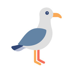 Obraz premium Simple graphic seagull illustration with coastal vibe on black