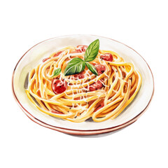 Spaghetti watercolor with transparent background