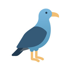 Vector Illustration of a Simple Blue Bird on Black