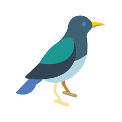 Modern flat illustration of a bird on black background