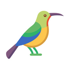 Stylized flat design bird illustration on black background