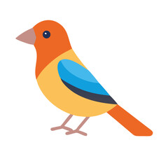 Colorful stylized bird illustration with simple geometric shapes
