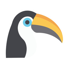 Simple toucan illustration on black background facing to the right