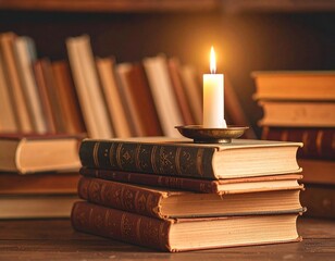 クラシック本とキャンドルの読書タイム
