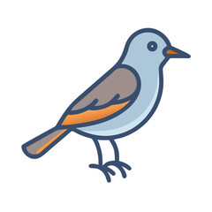 Minimalist bird illustration on a black background design