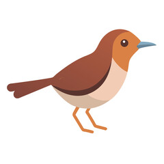 Flat vector illustration of a brown bird on black