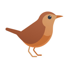 Flat illustration of a bird standing against black backdrop