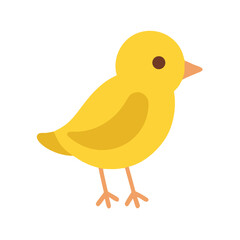 Cute yellow bird on black background simple vector illustration