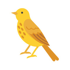Vibrant yellow bird illustration on black background, flat design