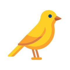 Flat stylized yellow canary illustration on a black background
