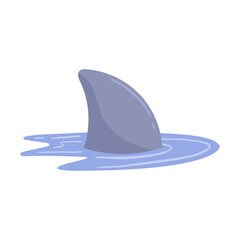 Shark Fin in Water Illustration