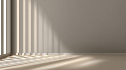 Soft Muted Cream Backdrop with Vertical Light and Shadows for Minimalist Interior Design Projects