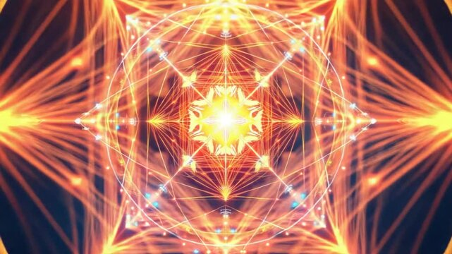 Abstract Sacred Geometry with Vibrant Hypnotic Motion