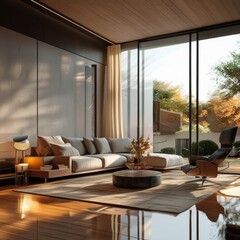 Modern Living Room with Scenic View