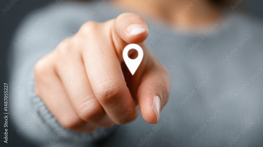 Poster ai-enhanced public asset ownership map icon concept featuring digital visualization of community res