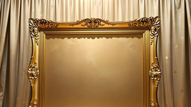 Golden frame mockup ornate luxury design elegant background video template for presentation