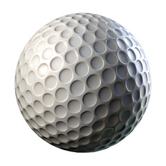 Golf ball close up macro shot for sports equipment golfing game play course recreation white dimples pattern 