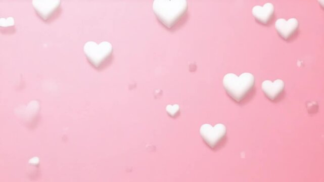 Pink Background with Moving Heart Shapes