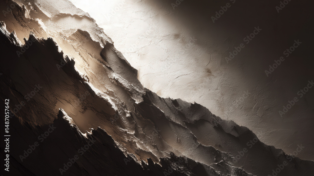 Poster textured plaster surface with shadows and movement highlights in a rough and unfinished style