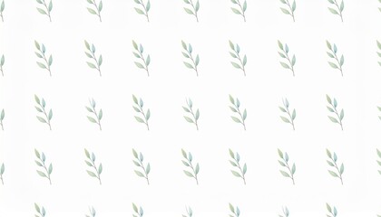 Obraz premium Seamless Watercolor Pattern Delicate Green Leaves Botanical Design Perfect for Backgrounds and Textures