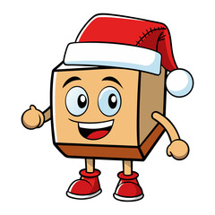 Christmas Baseball Cartoon Vector, Festive Sports Mascot Illustration
