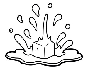 Splashing Water Drops Vector , Puddles and Liquid Splash Illustration