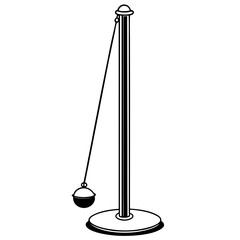 Pendulum Vector Illustration, Simple Science Equipment Line Art
