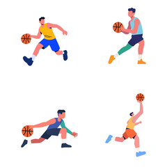 Dynamic Basketball Players in Action