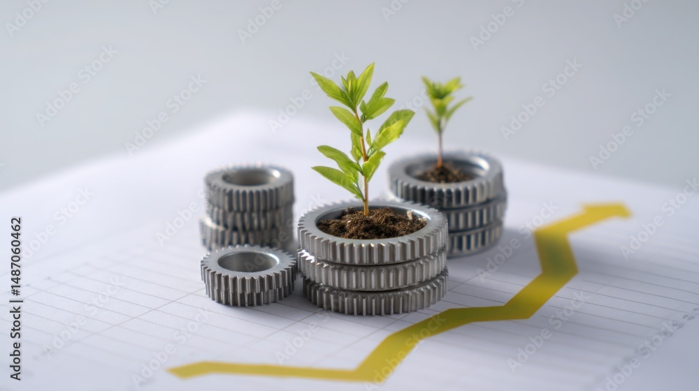 Poster automated circular economic activity monitor icon concept showcasing sustainable practices and resou