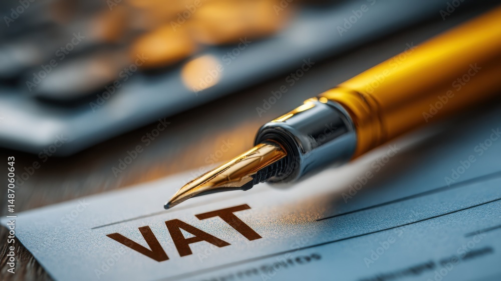 Poster efficient automated cross-border digital vat reconciler icon concept streamlining tax compliance and