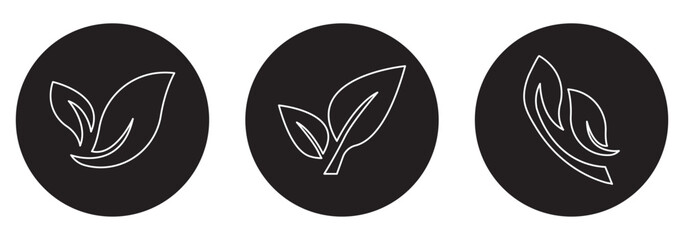 Leaves icon set. Leaves icon Collection green leaf. Eco leaves collection. Ecological concept. green leaf icons set eps 10