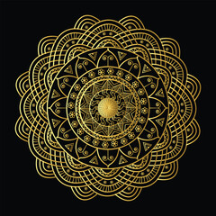Luxury mandala background with golden arabesque pattern