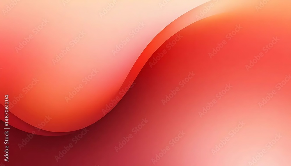 Poster abstract image featuring layers of smooth, flowing gradients in vibrant shades of red color palette.