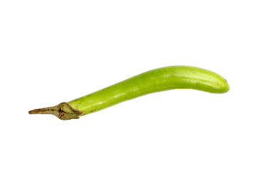 Fresh eggplant on white background.