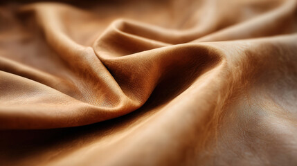Elegant Camel Brown Leather Surface with Soft Texture Ideal for Fashion and Design
