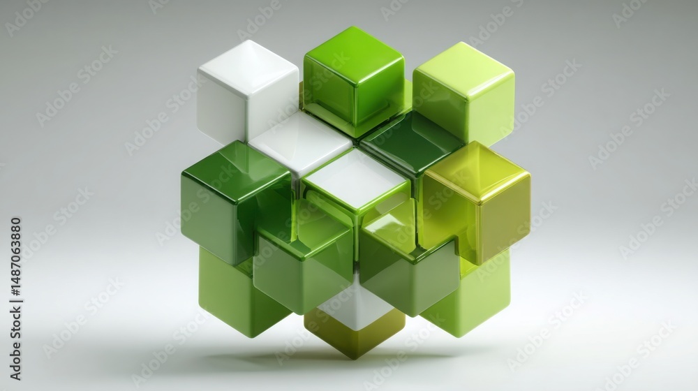 Aufkleber conceptual icon representing blockchain-driven sustainable economy highlighting green initiatives an