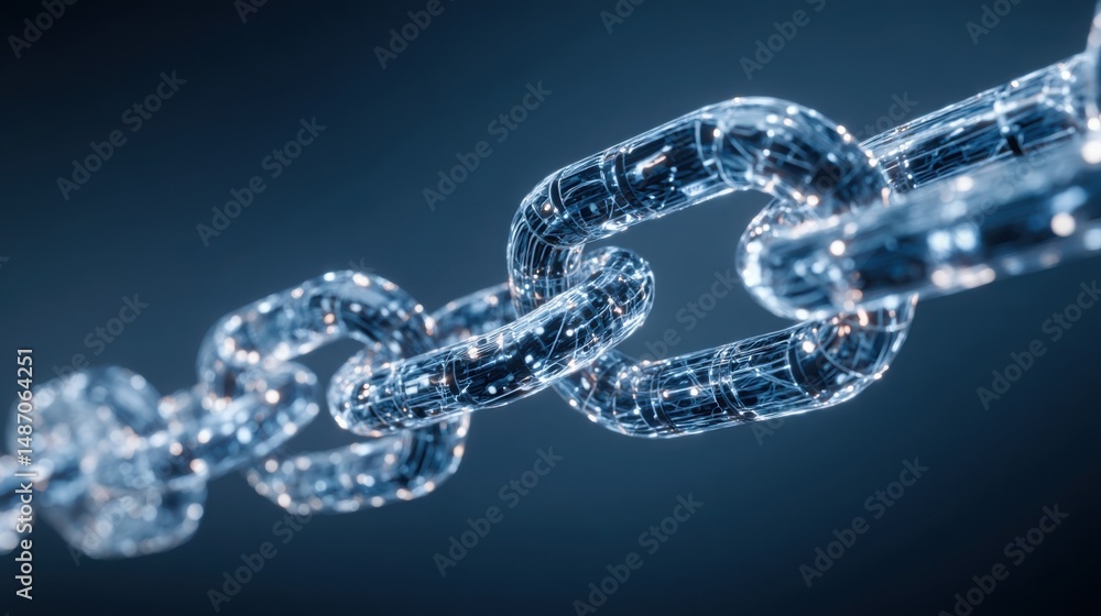 Poster comprehensive blockchain-enforced digital trade icon concept representing secure and efficient comme